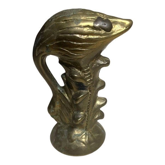 Flamingo Statue Mini Bird Figurine Antique Copper Desk Ornament Home Decorations - Picture 1 of 5
